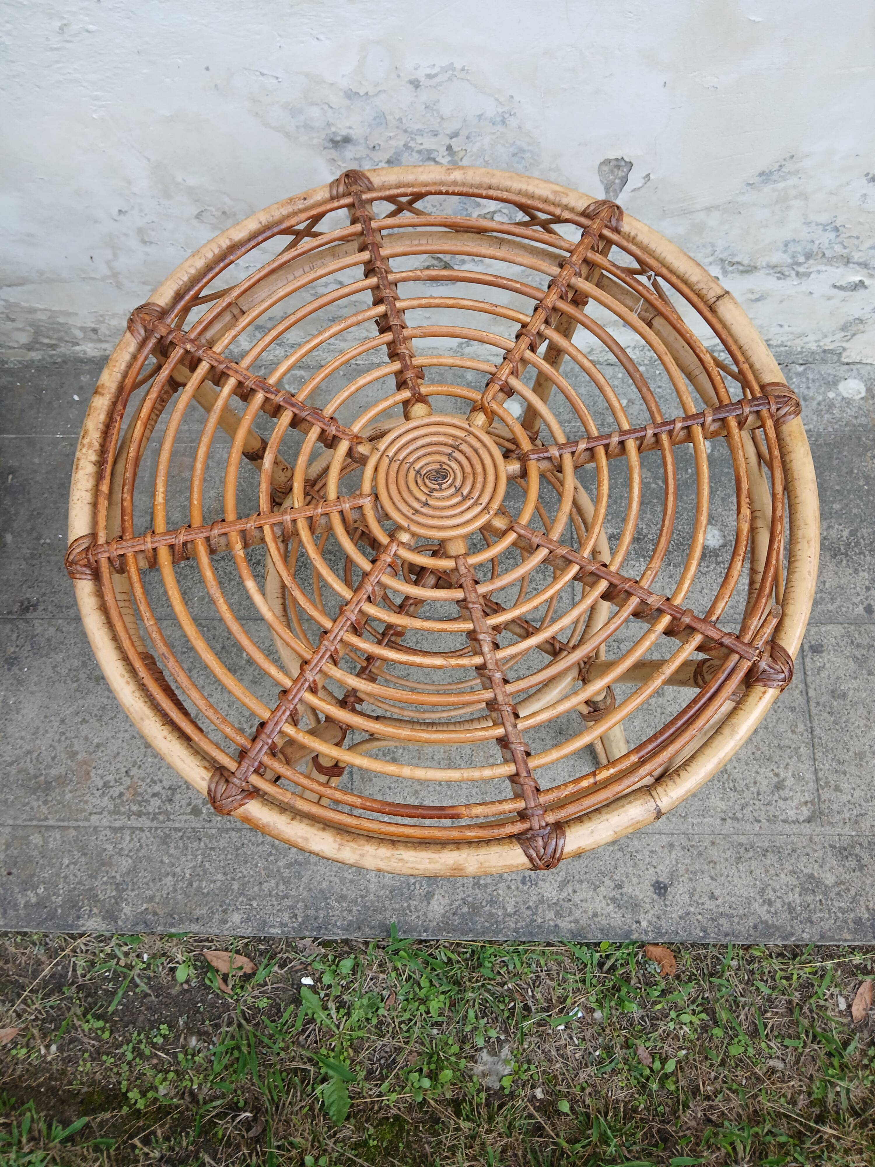 Vintage rattan coffee table