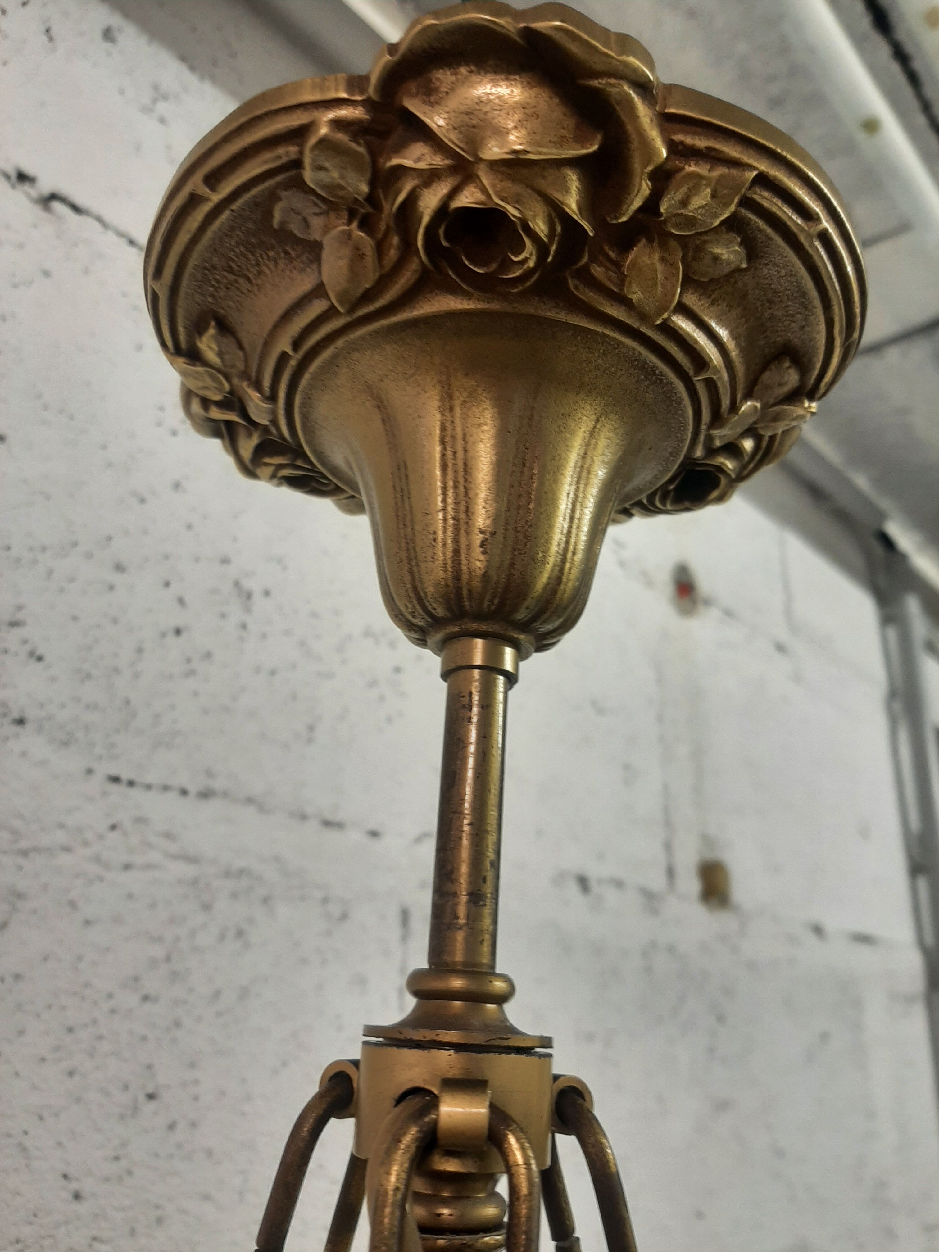Bronze chandelier and glass paste
