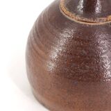 Handcrafted ceramic lamp signed, beige lampshade