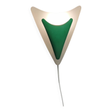 Beautiful and fun wall lamp, in hard pressed white plastic danish 1980s