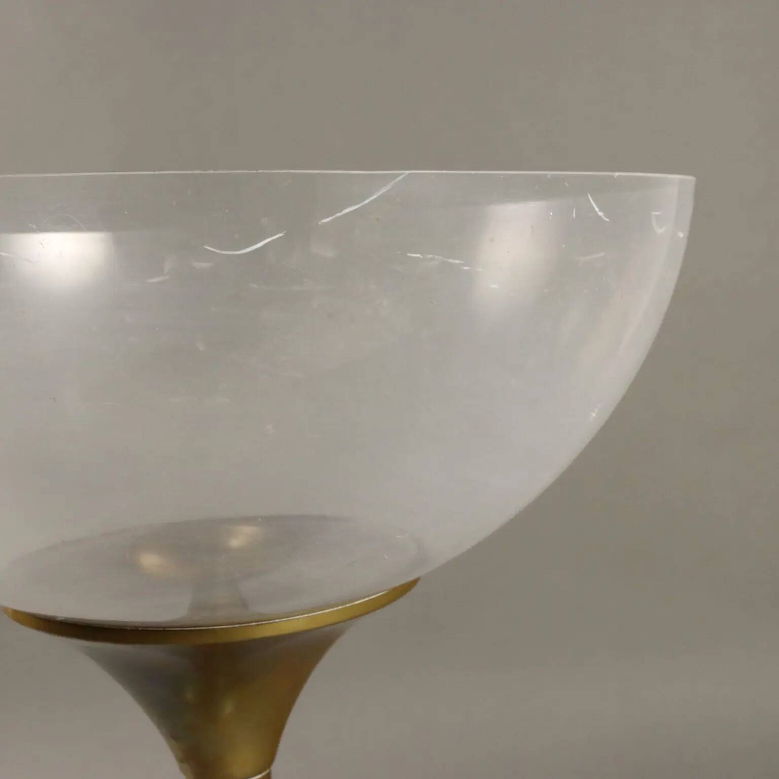 Vintage champagne bucket in brass and plexiglass, Europe, 1970s.
