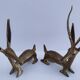 four vintage brass gazelle antelope sculptures