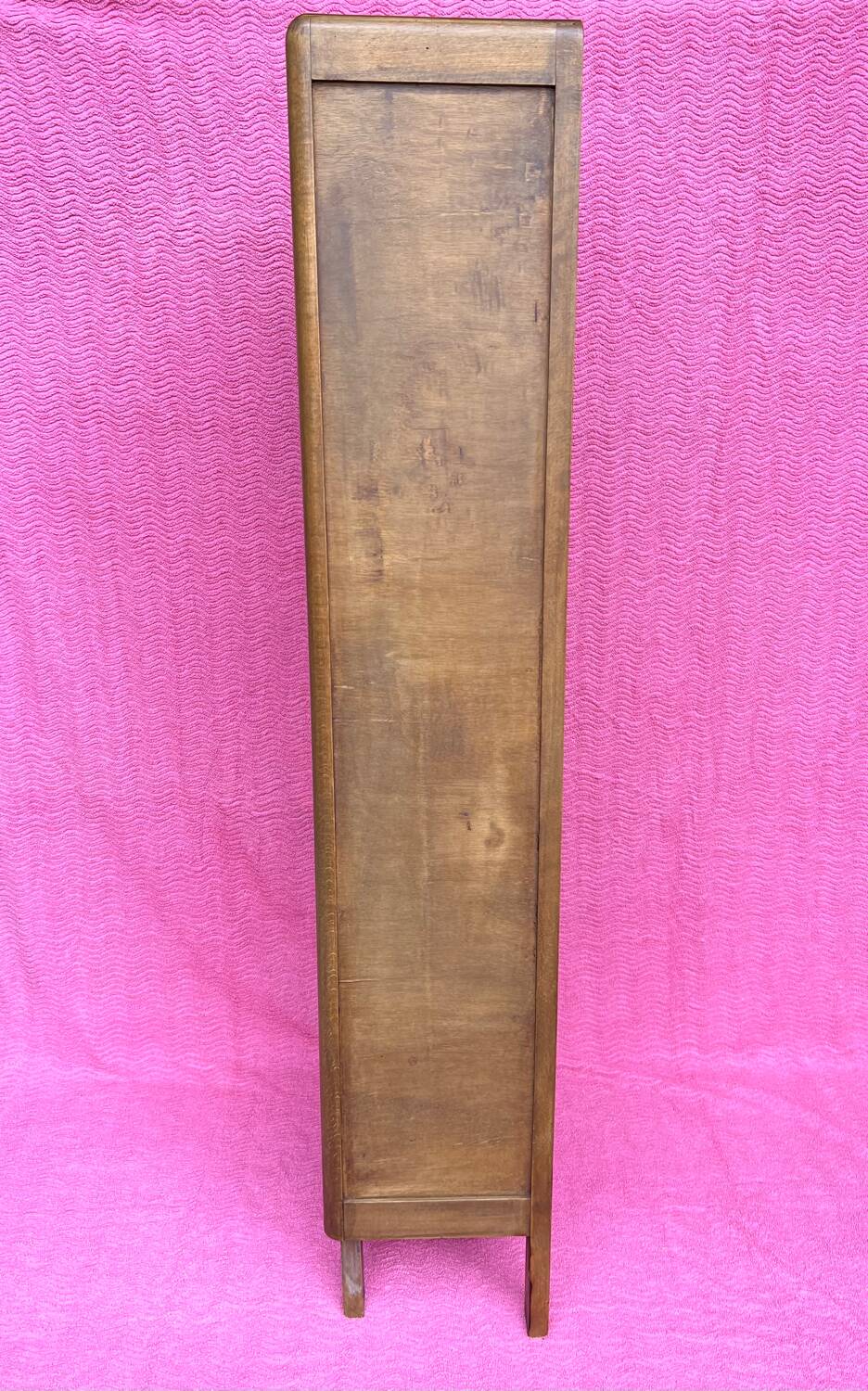 High wooden shelf with compass base vintage 1950