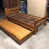 Maison Regain solid elm single trundle bed