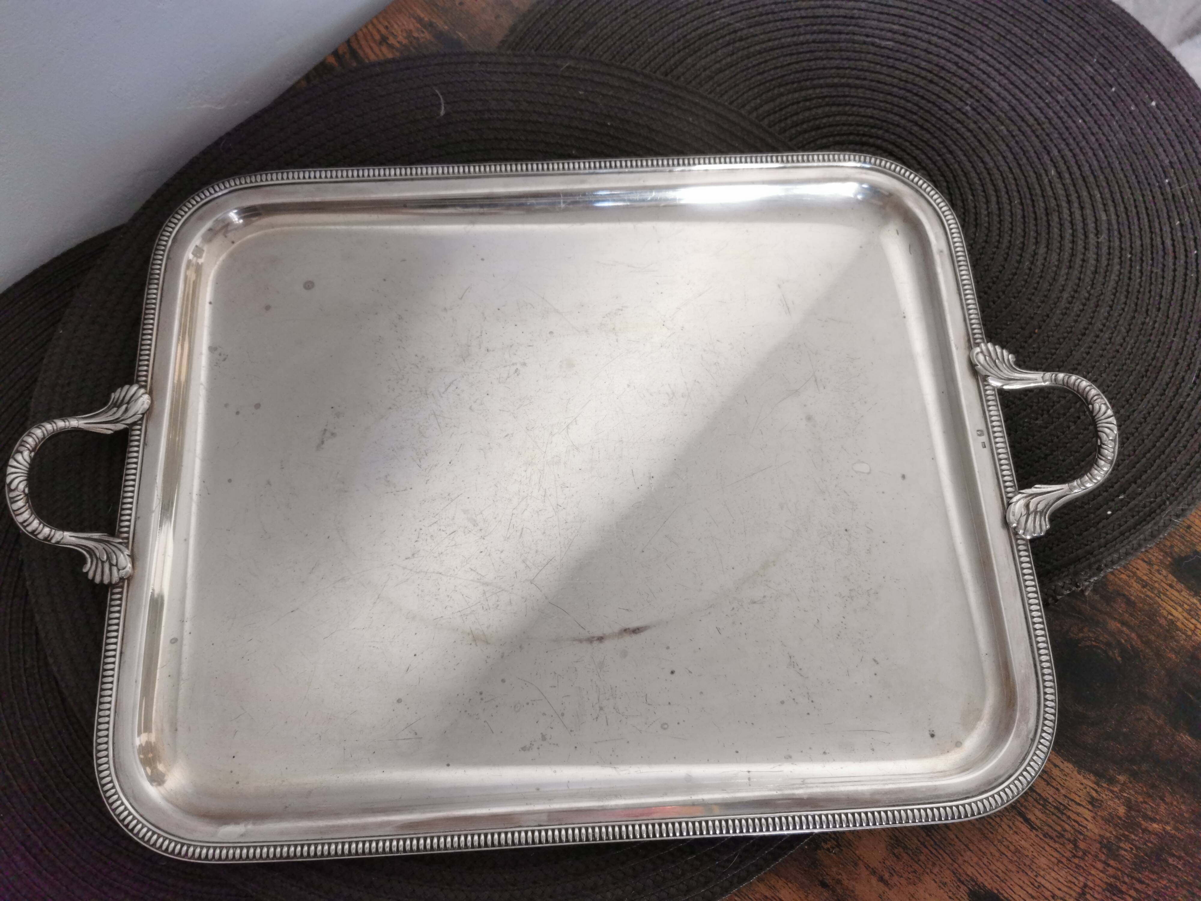 Silver metal tray