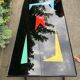 Rectangular coffee table tray vintage glass 60s