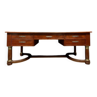Empire style double-sided mahogany minister's desk circa 1900