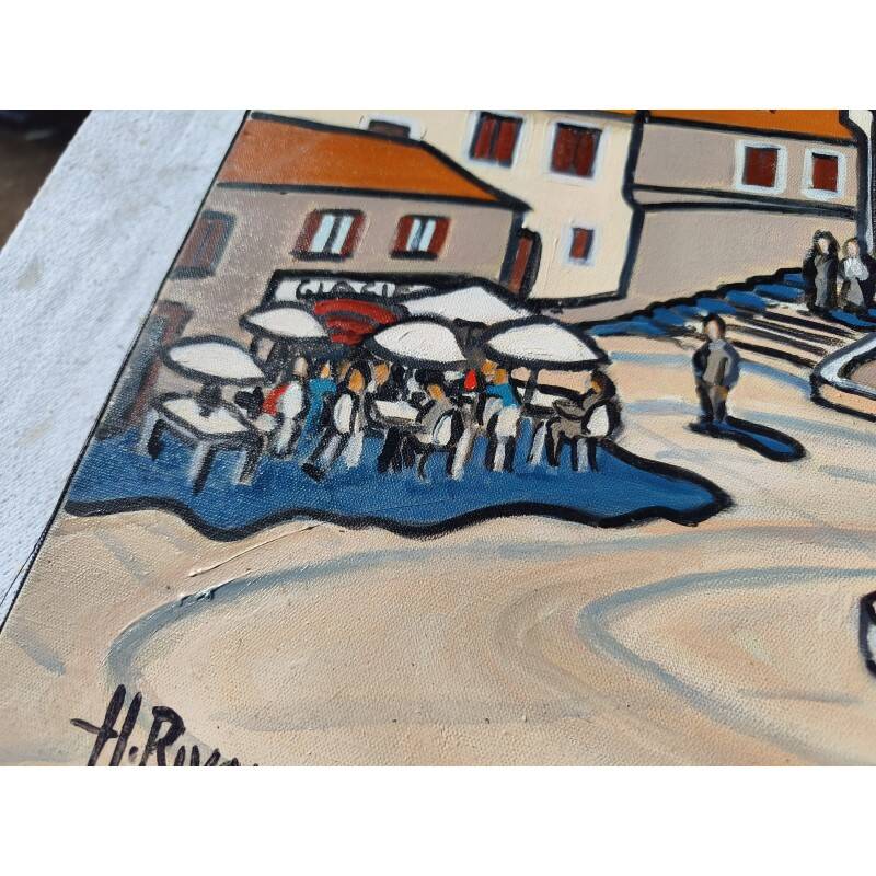 Oil on canvas by H. Rivoire "Bergerac"