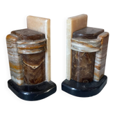 Art Deco pair of onyx bookends
