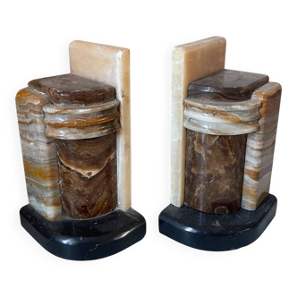 Art Deco pair of onyx bookends
