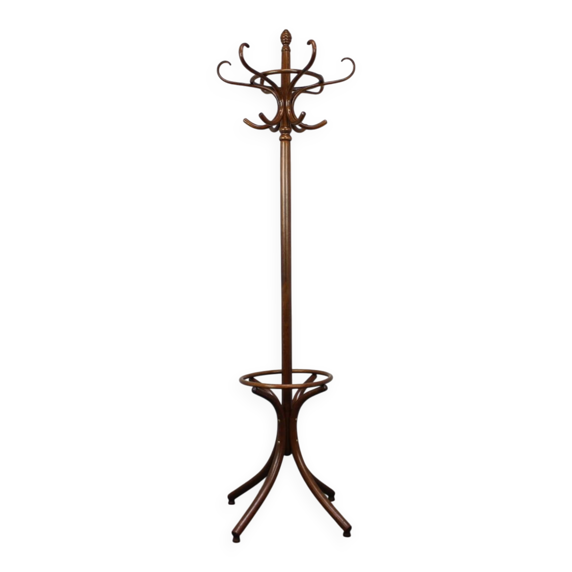 Vintage Curved Wooden Coat Stand VALET, Czechoslovakia, 1970s–1980s