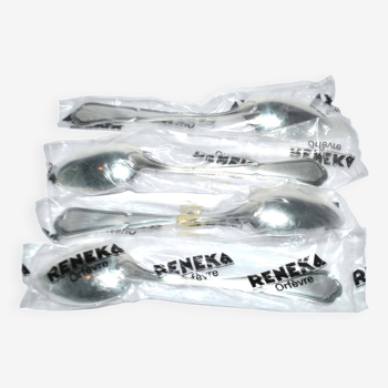 Set of 4 table spoons new in silver metal reneka spatours contour net 21.5cm