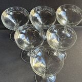 6 Champagne glasses – Cut crystal