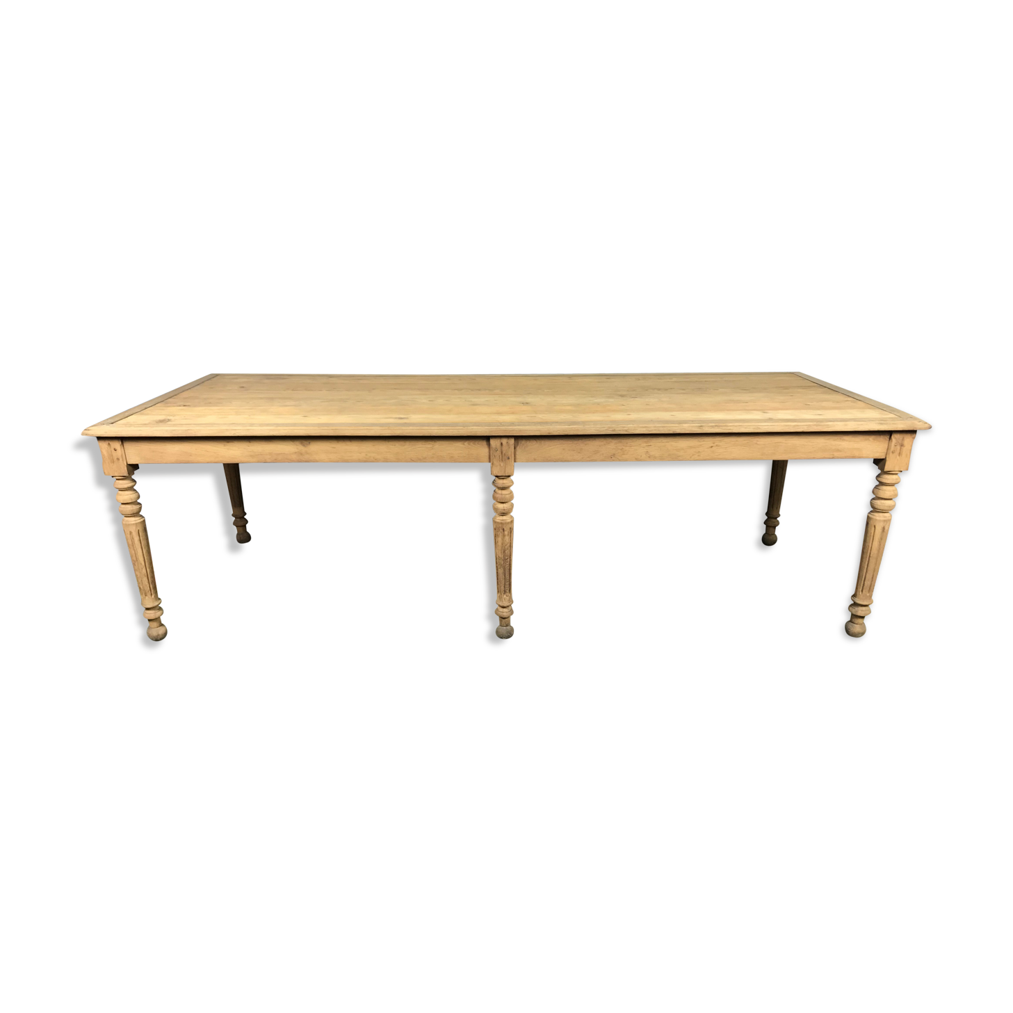 Table de ferme en chêne et sapin Louis Philippe aérogommée