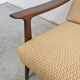 Mid Century Modern armchair in beech with zig-zag fabric, Denmark 1960s