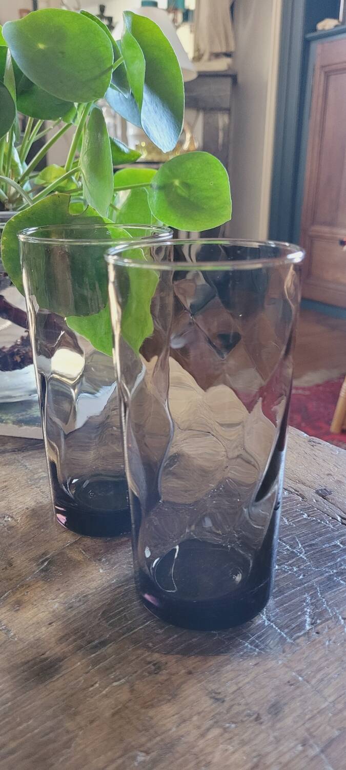 Set of 12 80's long drink glasses