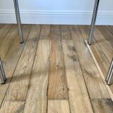 Side table in chrome and smoked glass 70s