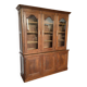 Large antique two-body library in solid oak – 3 glass doors