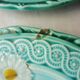 Lot of old majolica plates, flower décor, from Villeroy & Boch