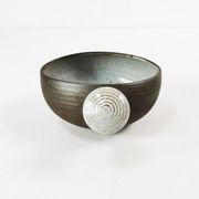 Ceramic, modernist bowl with handle, H. Ditlev. Denmark, 1960s