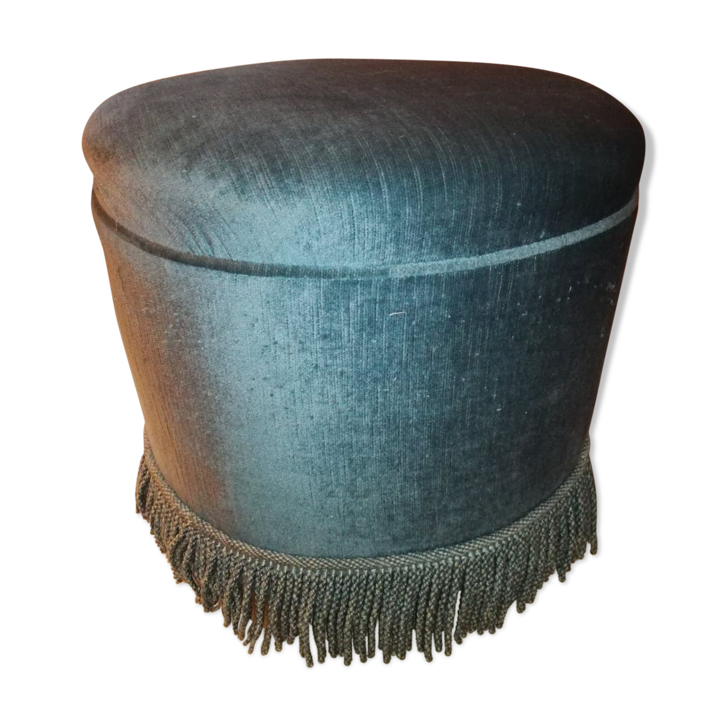 Pouf en velours bleu