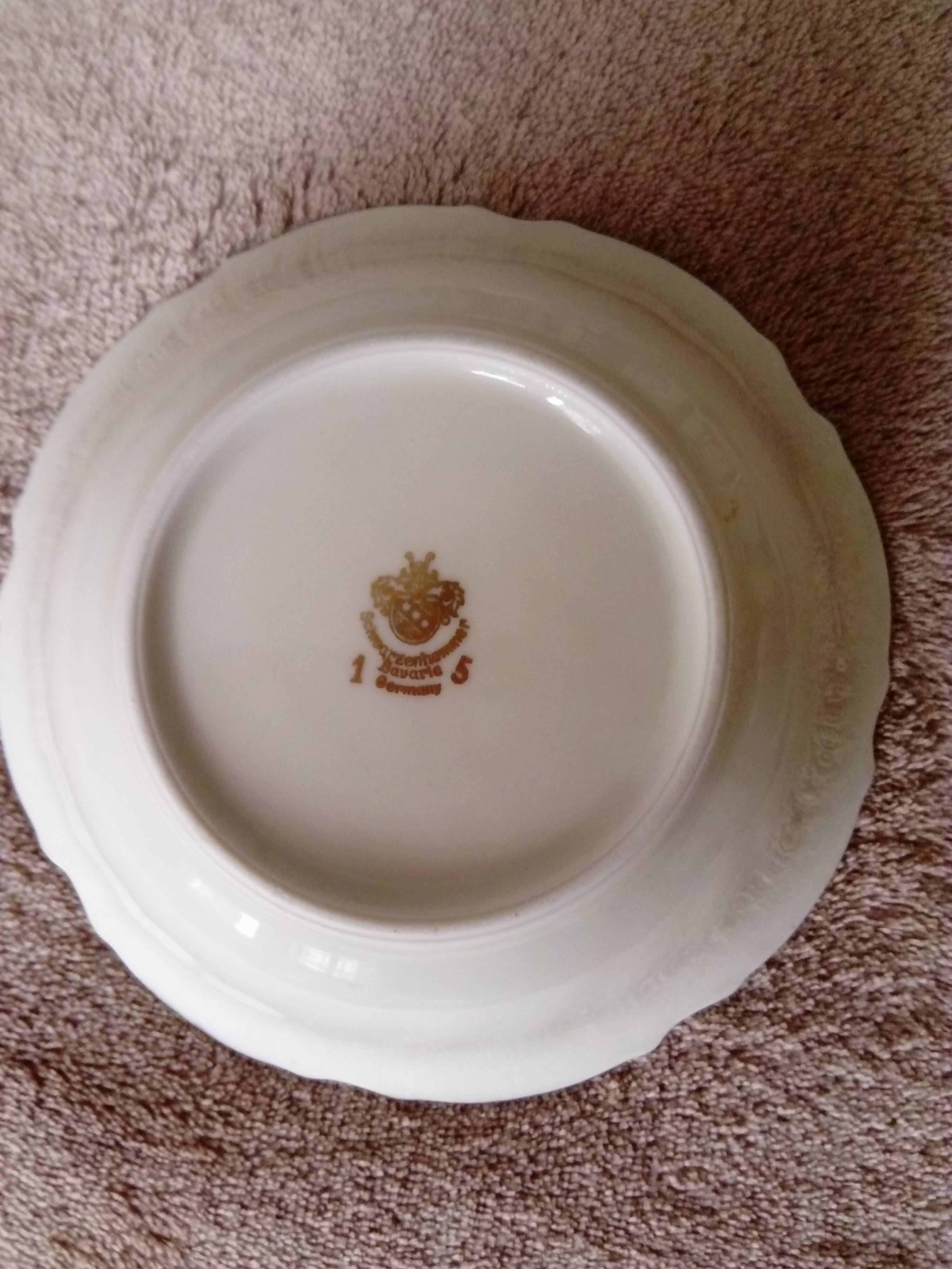 set of 5 old Bavaria fruit bowls decorated with flowers