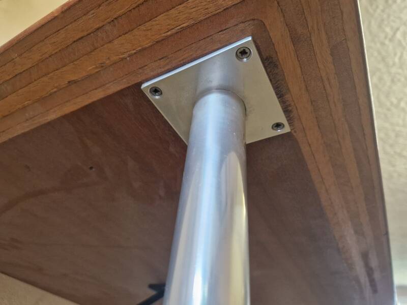 Etienne Fermigier (1932-1973) Aluminium table and black lacquered metal 1960