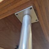 Etienne Fermigier (1932-1973) Aluminium table and black lacquered metal 1960