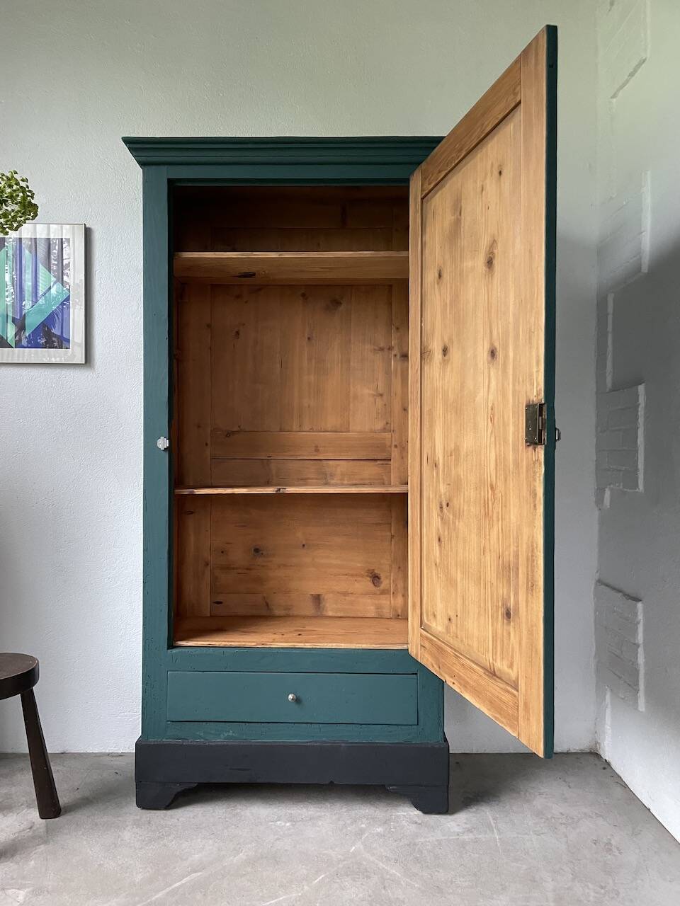 Green hosiery cabinet
