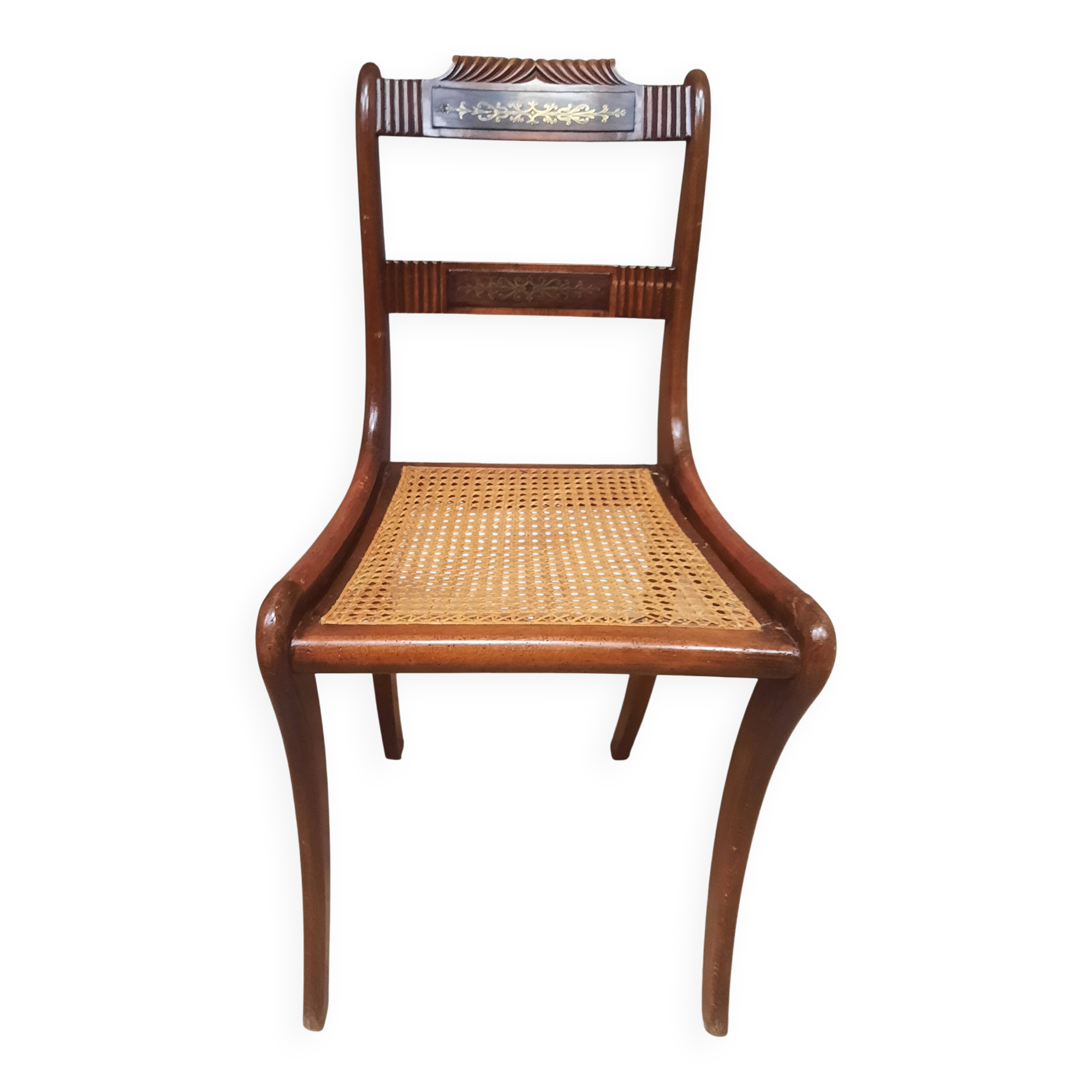 Caned chair from the nineteenth century.