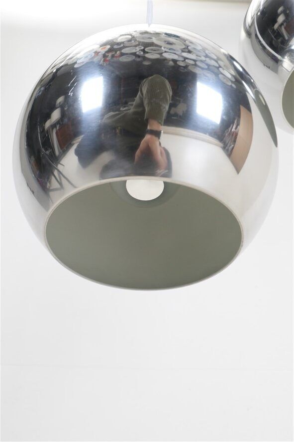 Set of 3 original Louis Poulsen / Verner Panton “Topan” pendant lamps / mid-century Danish modern design / 1960s / 1970s