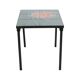Small Ceramic Tile Table Adri Design Orange Abstract Flower 47cm