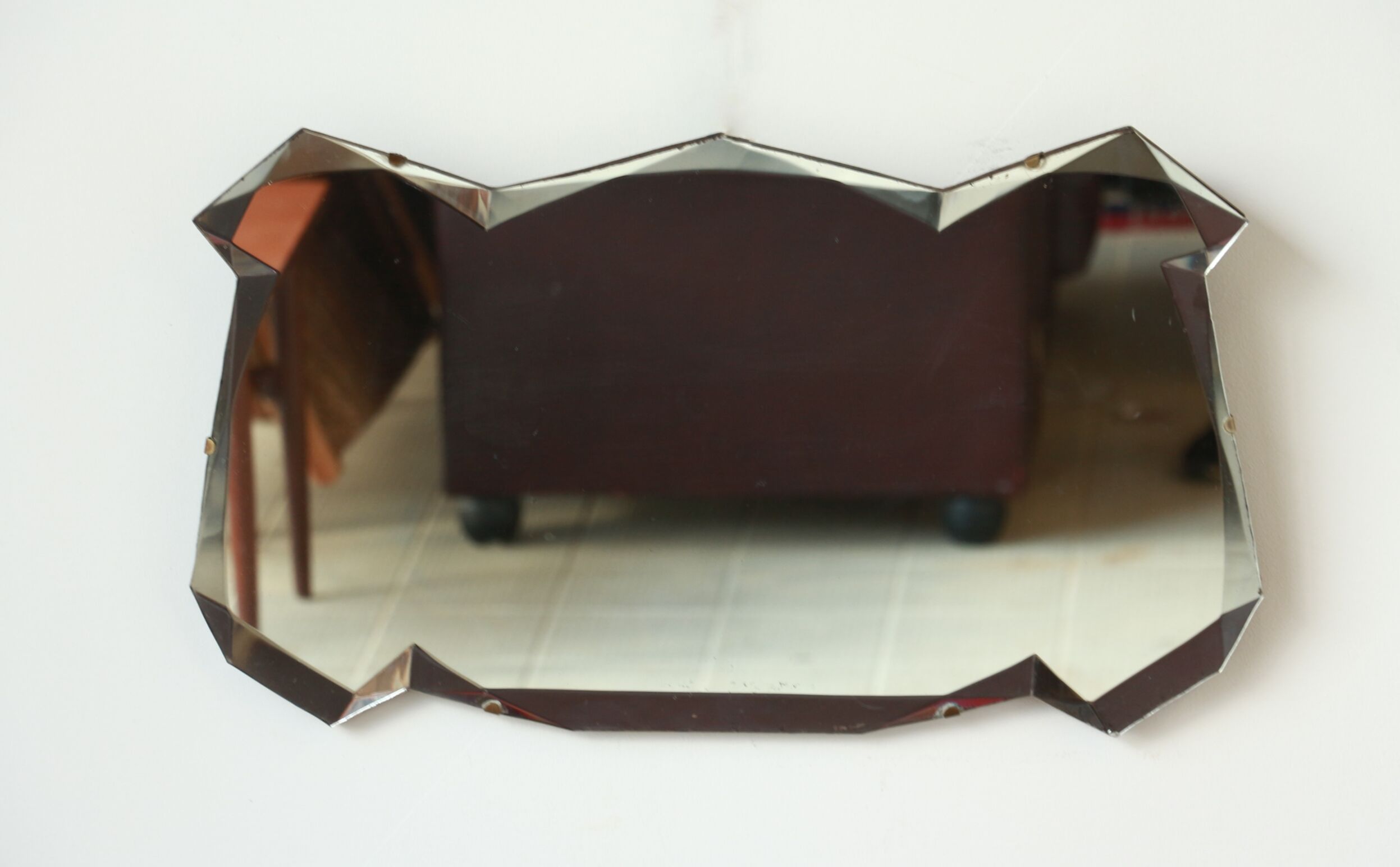 Beveled mirror - freeform - "batman", 67x39 cm