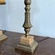 Antique Pair Table Lamps Candle Holders Neo-Classical Louis XVI Gilded Brass Year