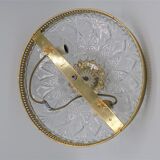 Ceiling lamp in glass and brass