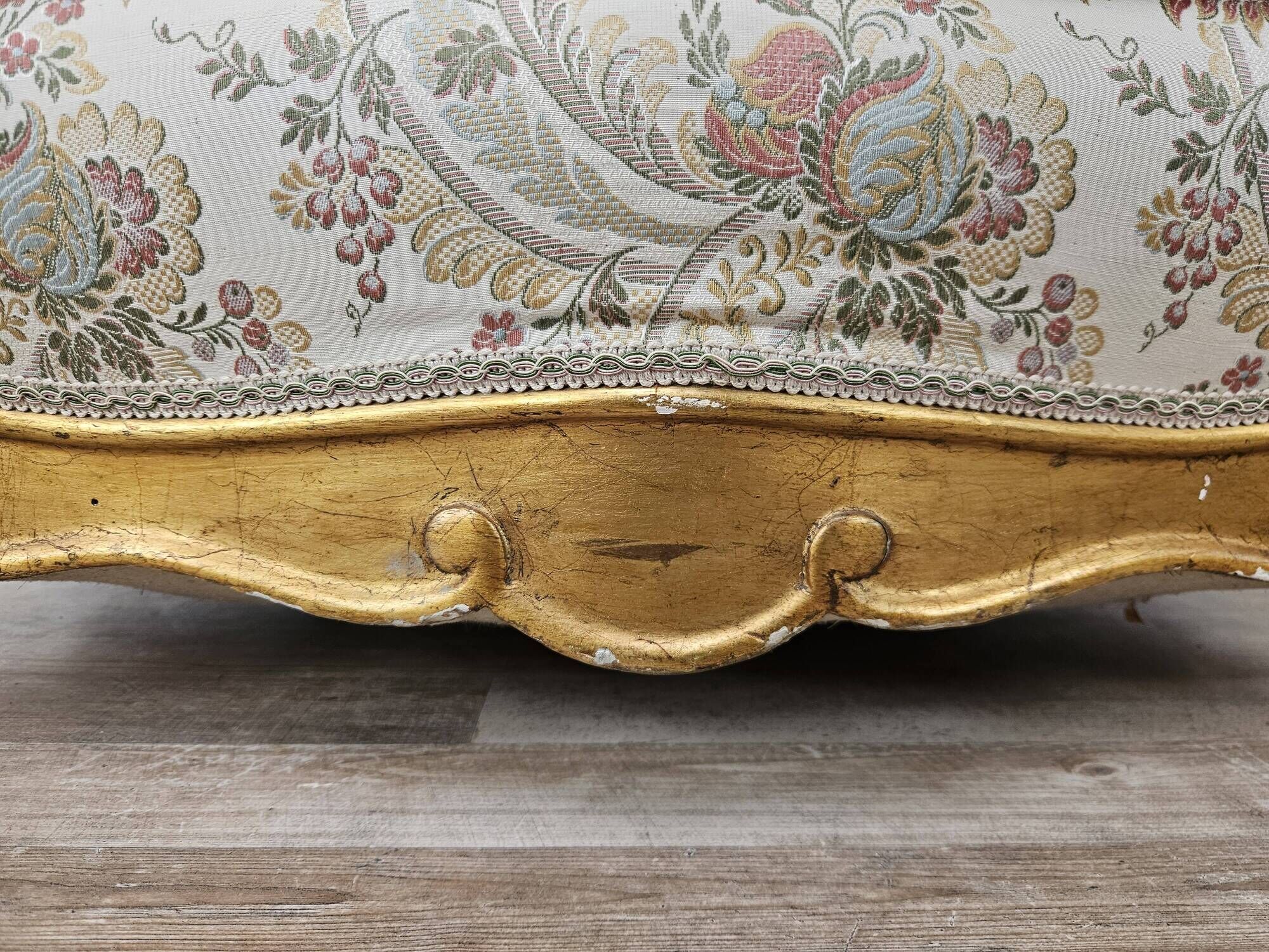 20th Century Italian Baroque Style Bergère Armchairs in Carved and Gilded W