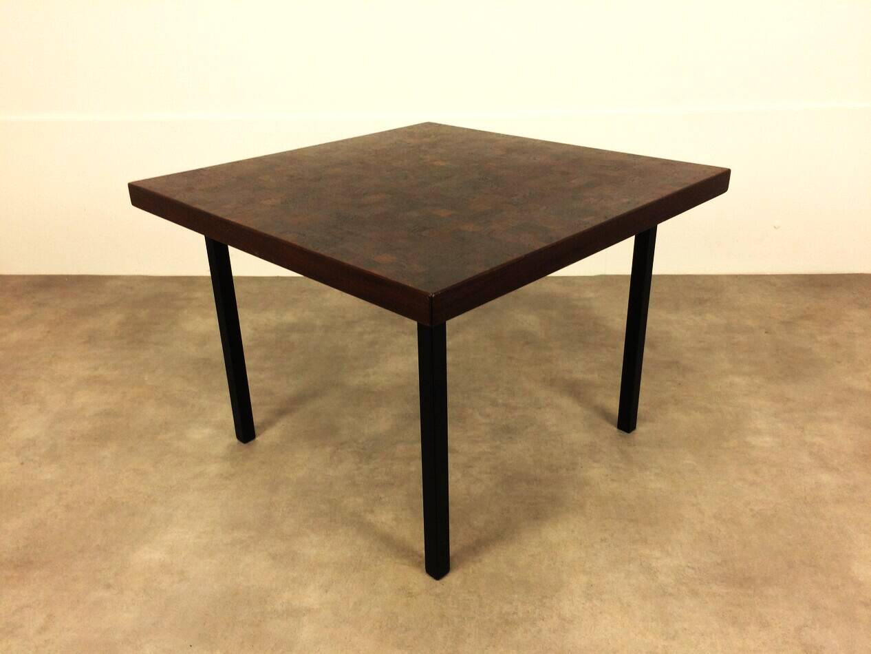 Dieter Waeckerlin coffee table in palm wood marquetry.