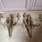 Paire d'appliques en bronze doré