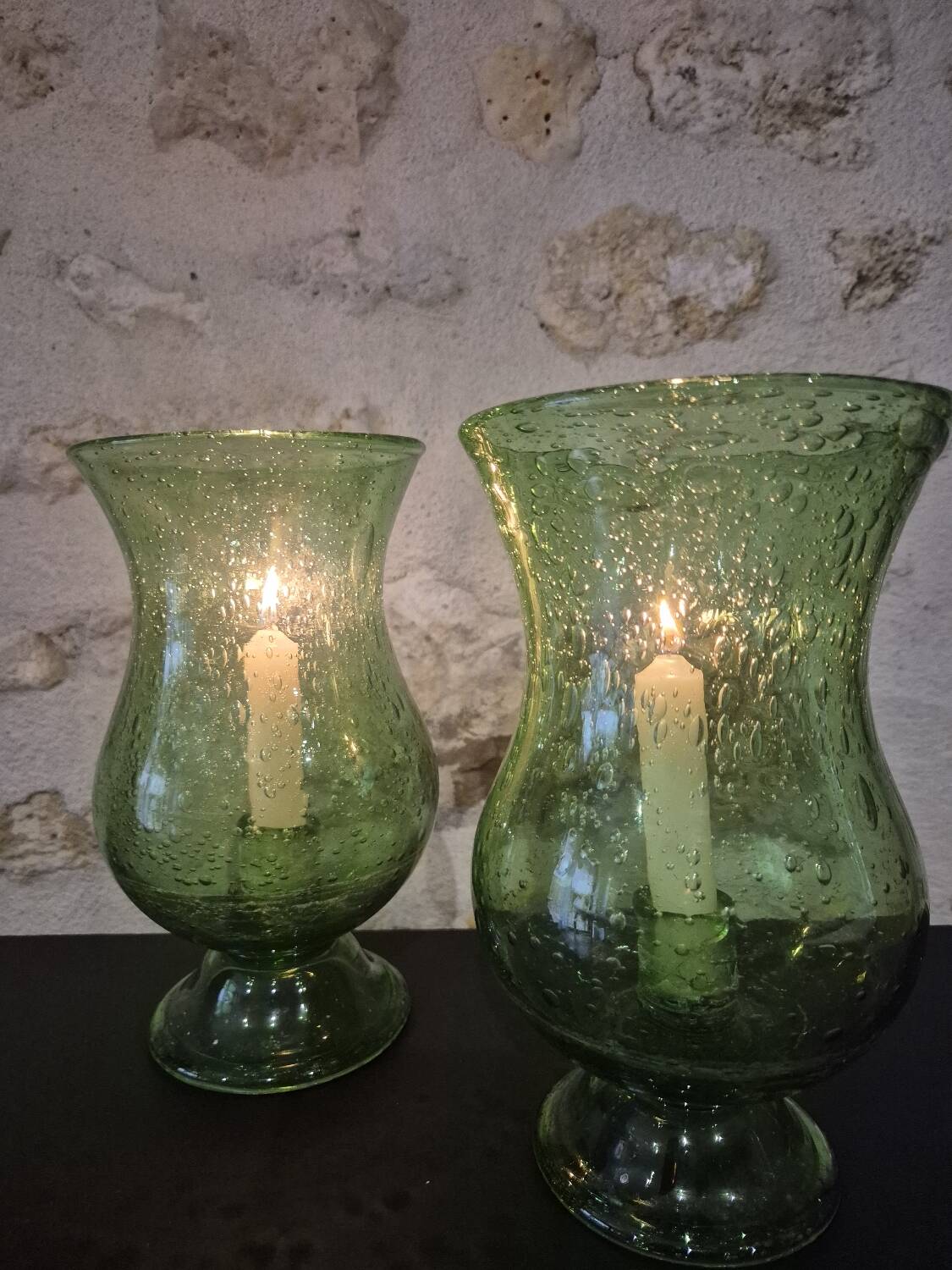 Glass candle holders