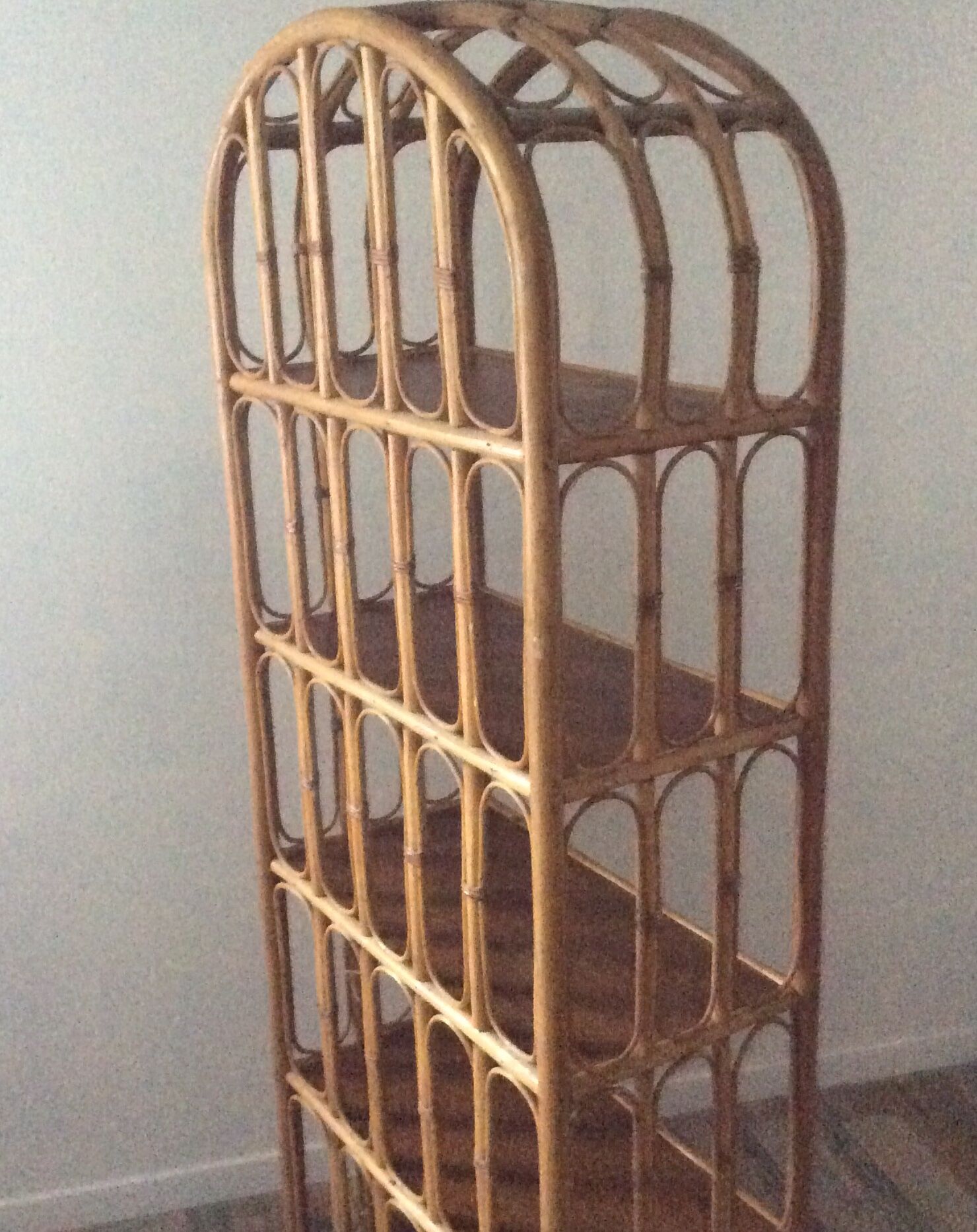 Lot 2 vintage bamboo shelves