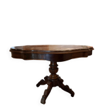 Violin-shaped oval pedestal table