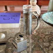 Modern silverplated and glass cruet mod. Oilvine, Lino Sabattini Italy 1970