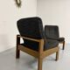 Lot of 2 adjustable wooden fabric chairs, Scandinavian design, vintage 1970s.