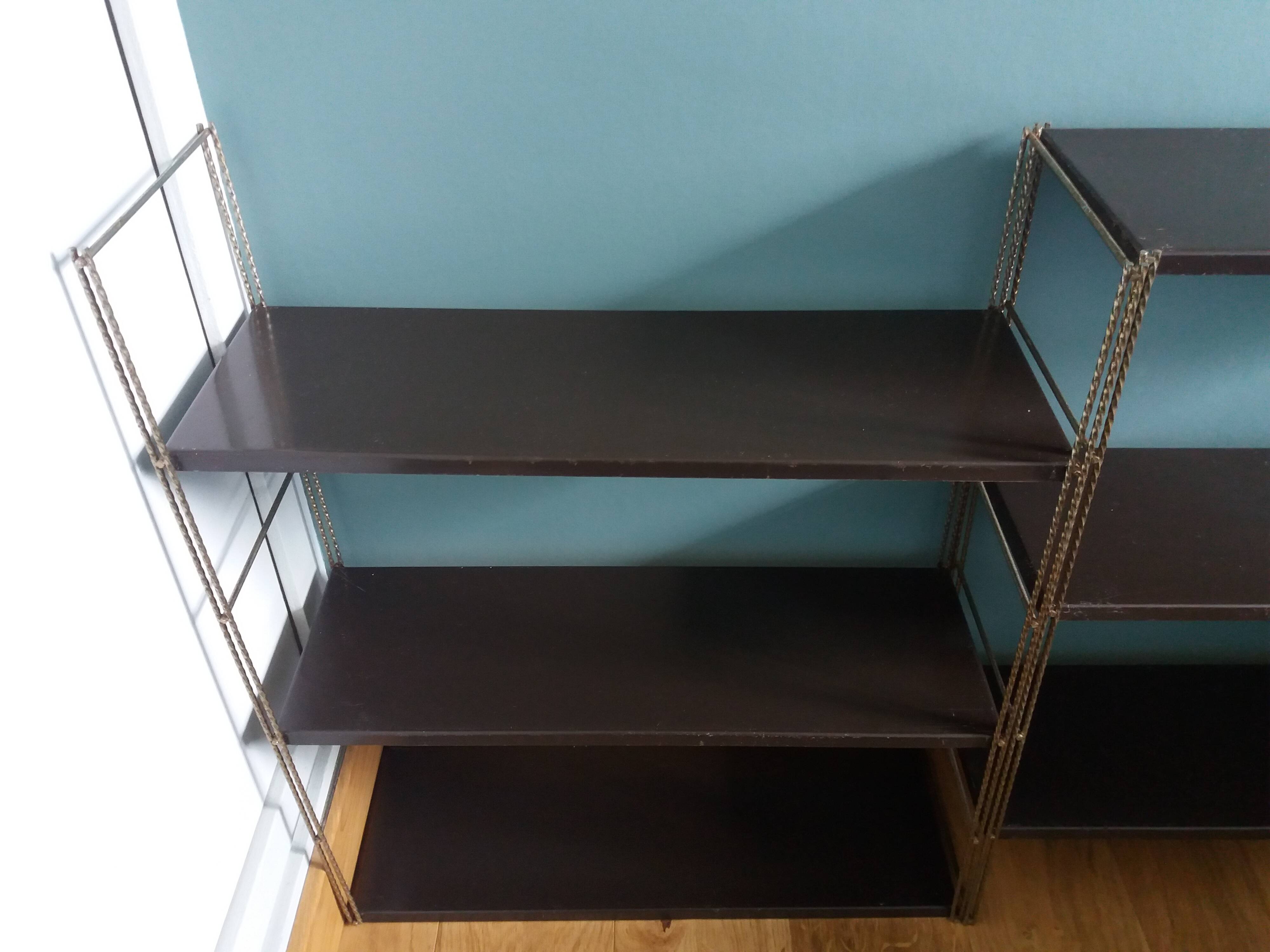 String twisted metal wall shelves