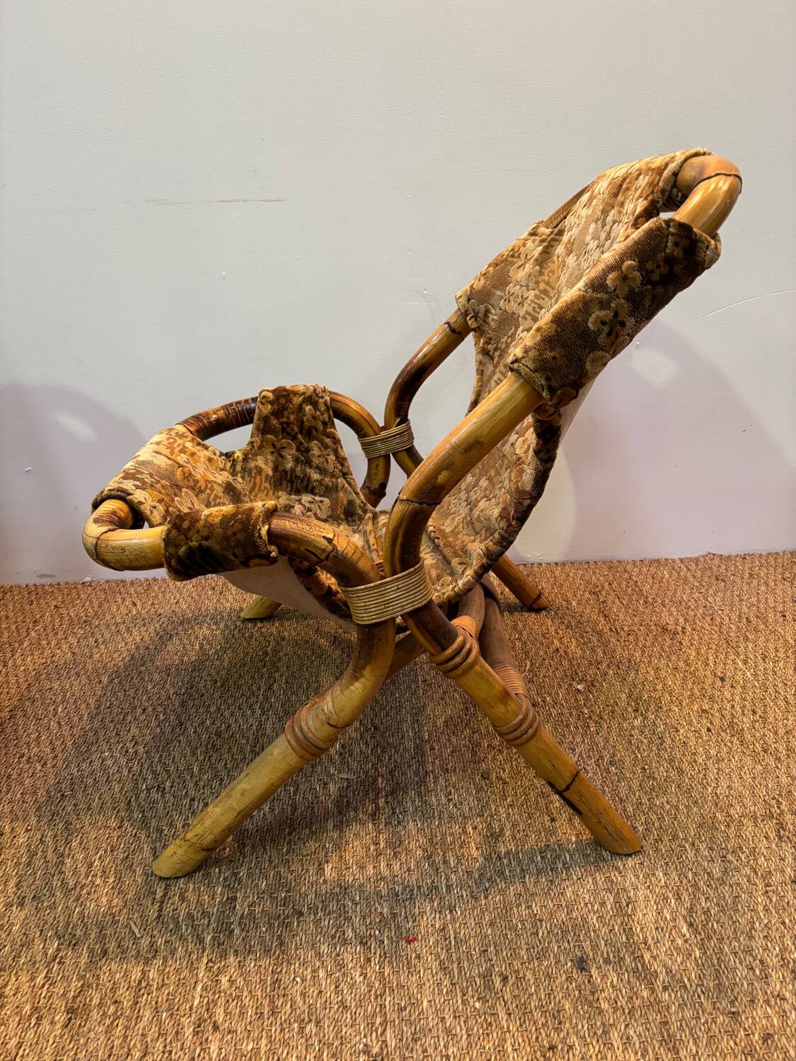 Set of three bamboo armchairs 1960