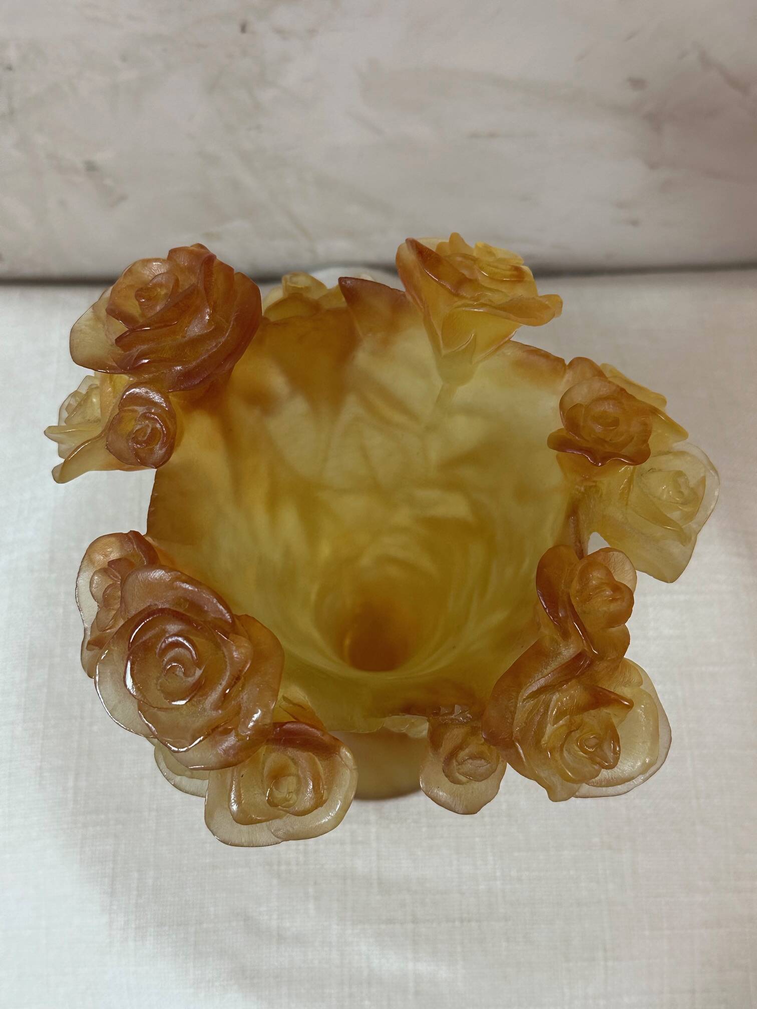 Daum glass paste vase