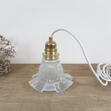 Tulip lamp in iridescent glass