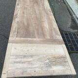 Extendable farmhouse dining table restored in solid elm, 19th century, 180-280cm