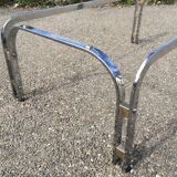 Vintage coffee table smoked glass and chrome 70