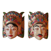 Masques indonésiens divinités décoration balinaise fabrication artisanale